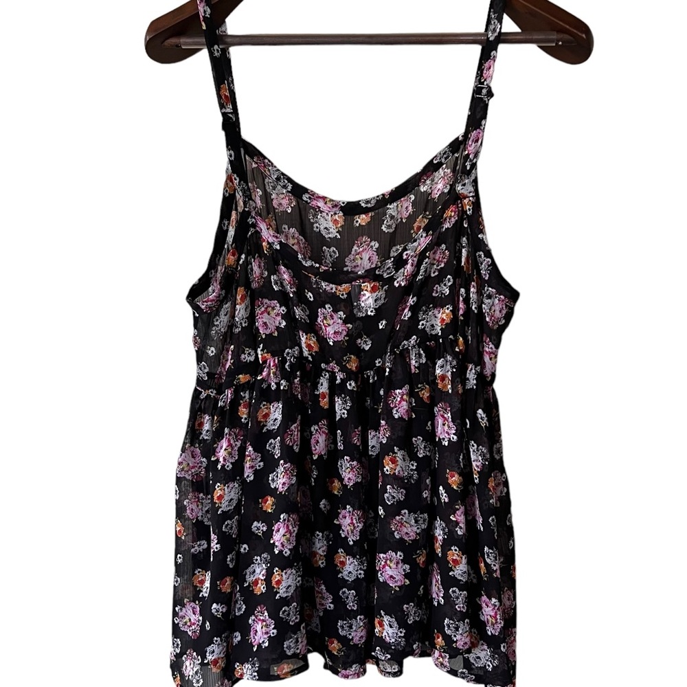 Torrid Sheer Floral Sleeveless Top Camisole Size 1 (14/16)